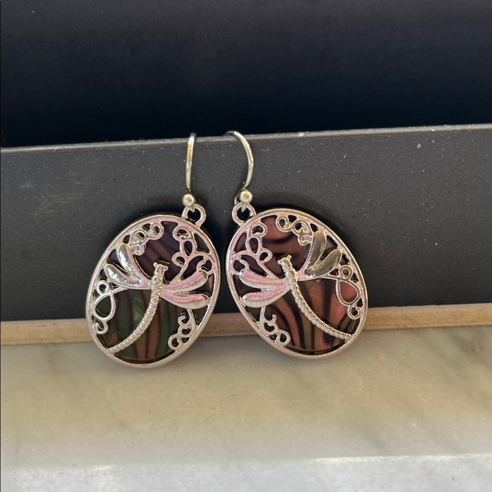 Elegant Silver Dragonfly Earrings